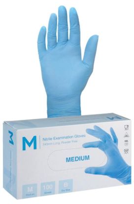 Picture of NITRILE PREMIUM BLUE GLOVES MEDIUM