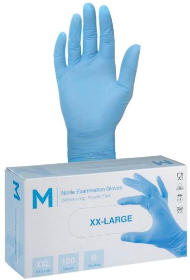 Picture of NITRILE PREMIUM BLUE GLOVES 2XLARGE