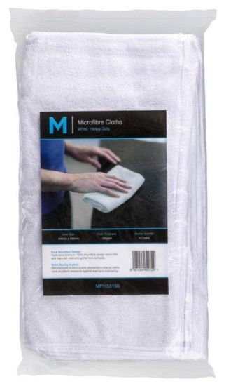 Picture of MICROFIBRE CLOTHS WHITE 400mm x 400mm x 350gsm CTN/50